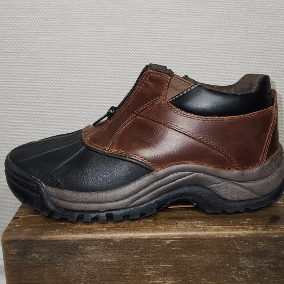 Propét  Men's Blizzard Ankle Zip Boot, Brown/Black,7.5 D Leather/Rubber (Propet) - Picture 3 of 8